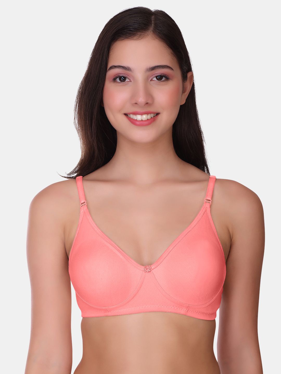 

POOJA RAGENEE Womens Full Coverage Non Padded Mould Cotton Bra (MQ3057_1P_BPK_28B), Pink