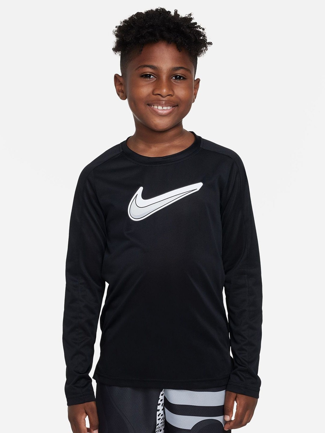 

Nike Dri-FIT Performance Big Kids' (Boys') Long-Sleeve Training Top, Black