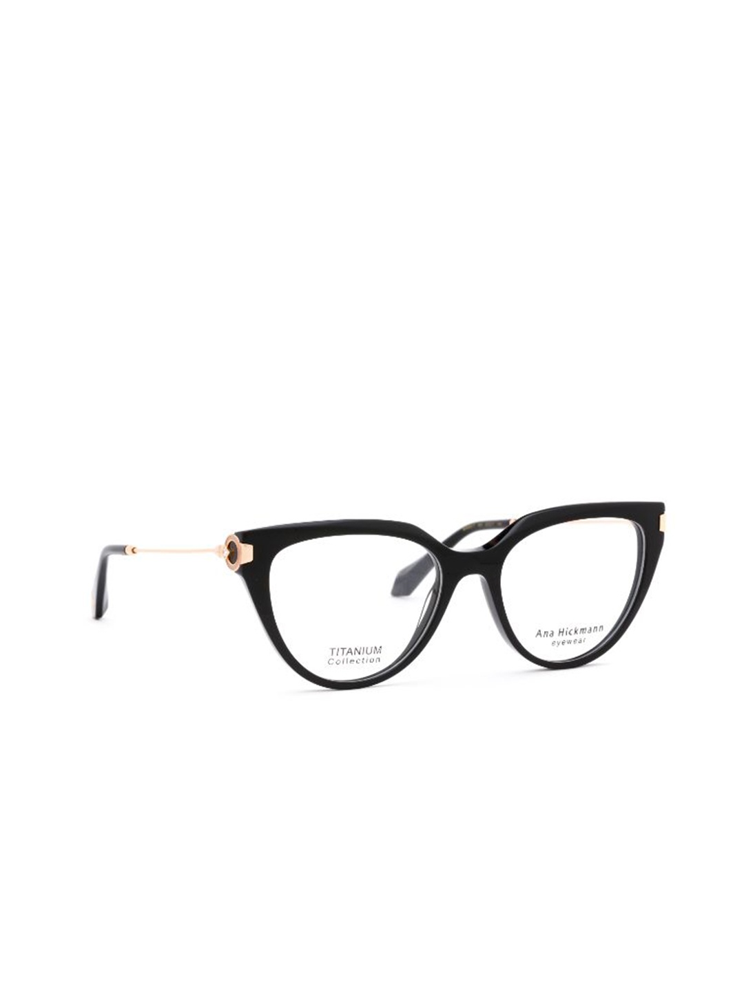 

Ana Hickmann Women Full Rim Cateye Frames, Black