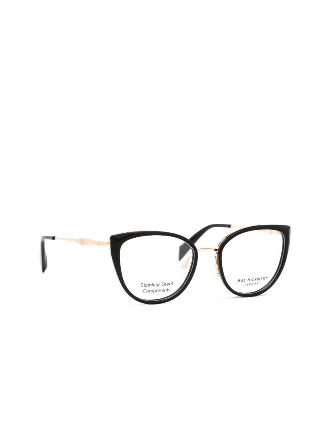 

Ana Hickmann Women Full Rim Round Frames, Black