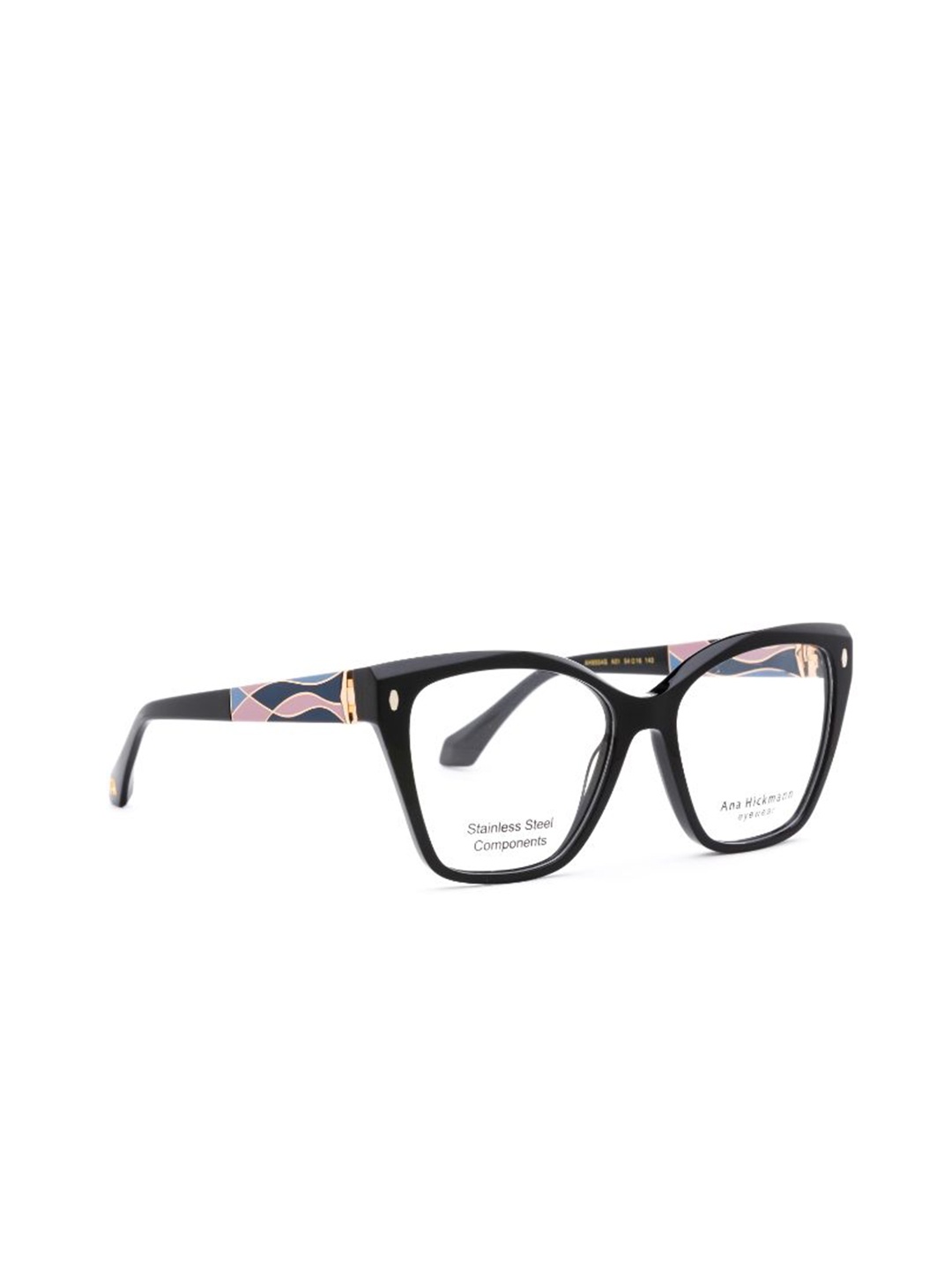 

Ana Hickmann Women Abstract Printed Full Rim Square Frames, Black