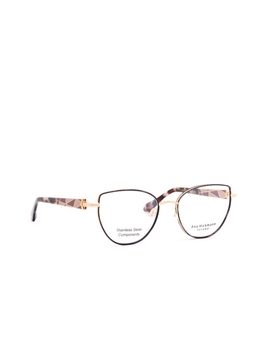 

Ana Hickmann Women Full Rim Cateye Frames, Black