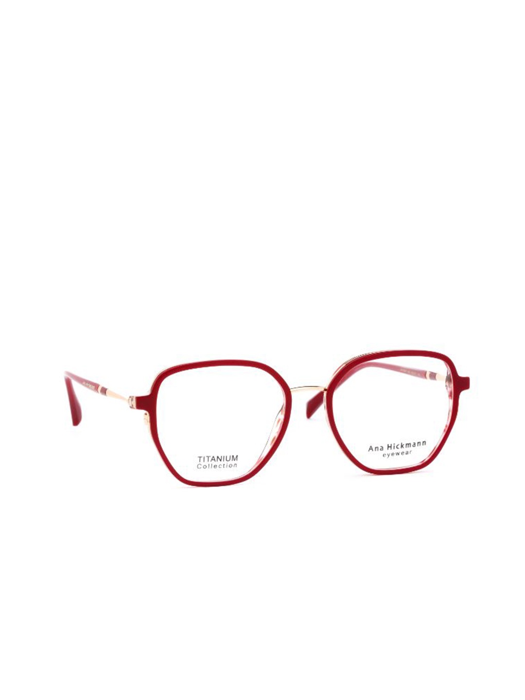 

Ana Hickmann Women Full Rim Round Frames, Red