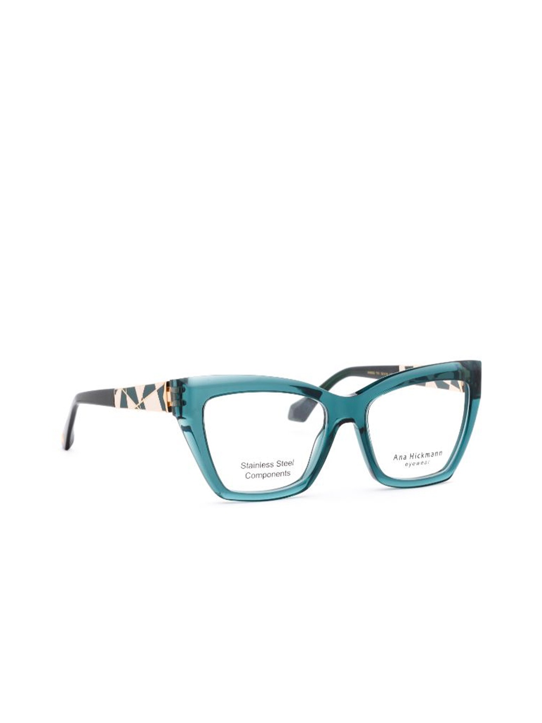 

Ana Hickmann Women Abstract Printed Full Rim Cateye Frames, Green