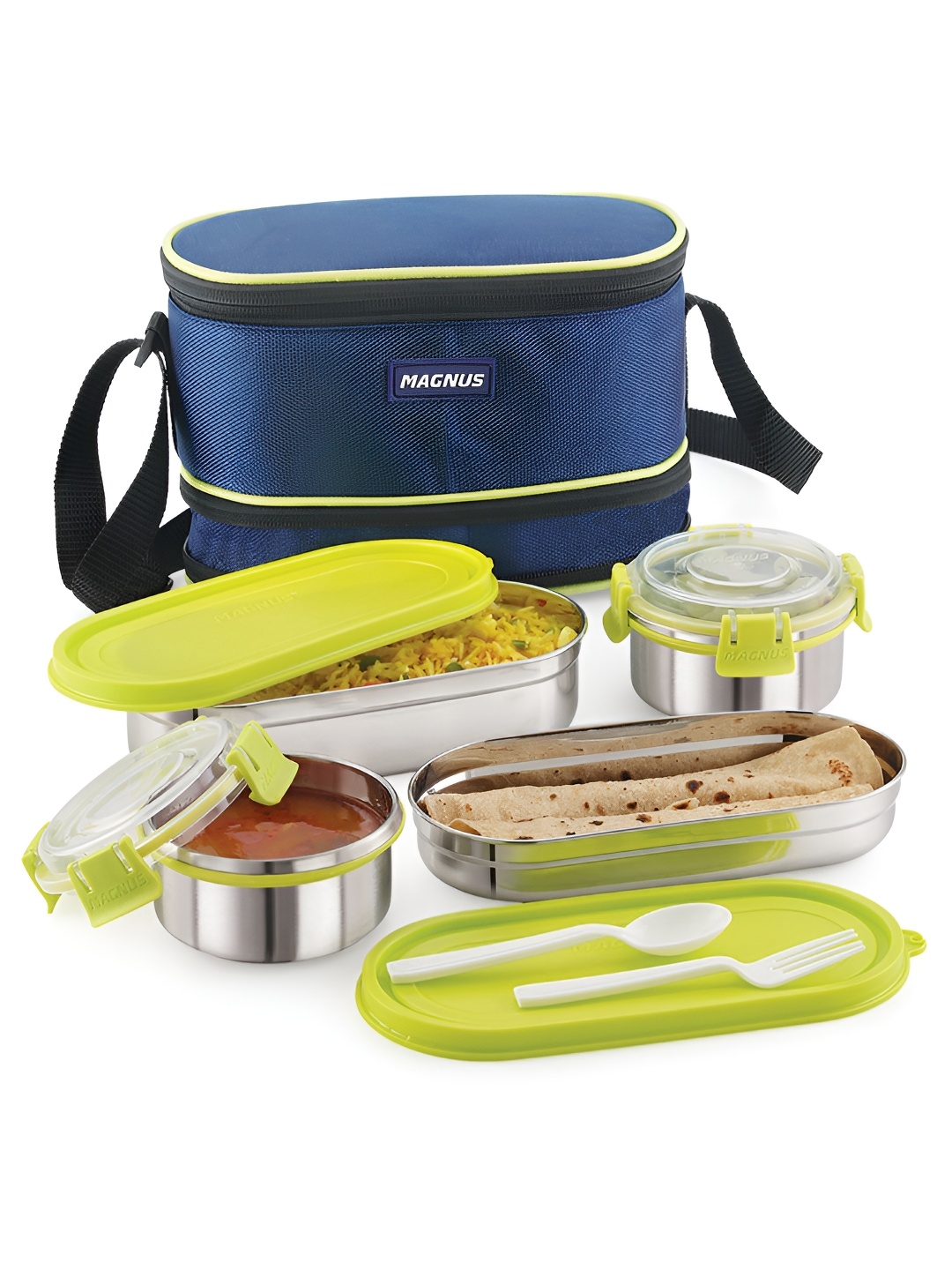 

MAGNUS Green 4 Pieces Stainless Steel Lunch Box