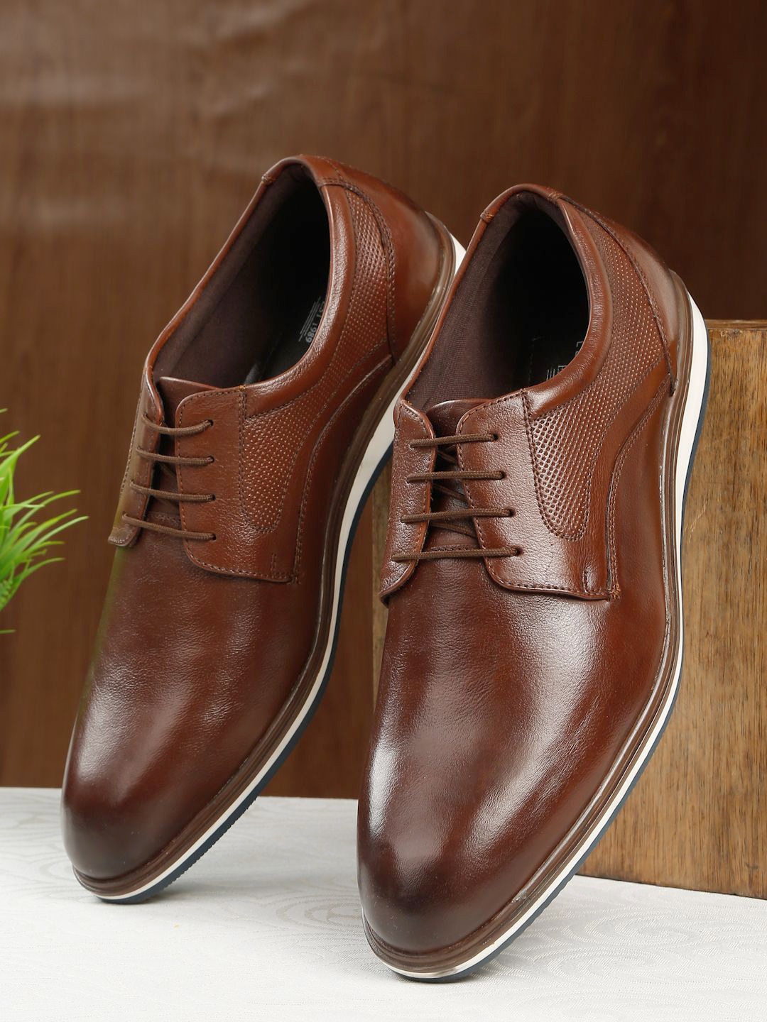 Teakwood Leathers Men Leather Formal Oxfords, Tan