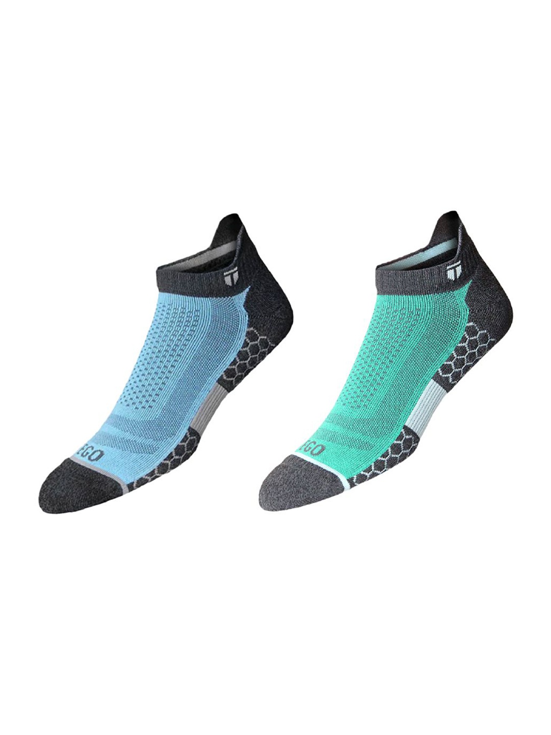 

TEGO Pack Of 2 Patterned Ankle-Length Socks, Black