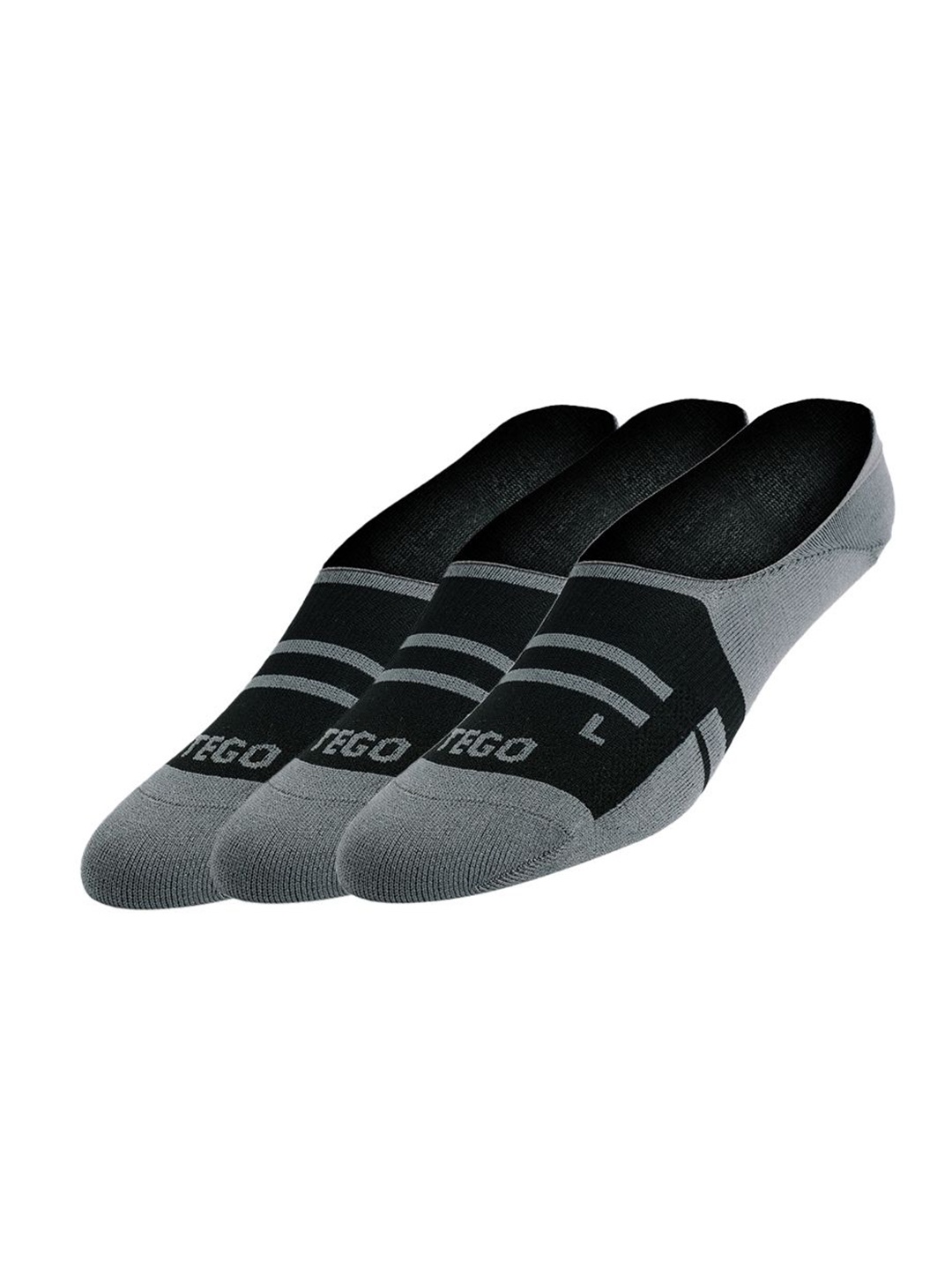 

TEGO Pack Of 2 Printed Shoe-Liner Socks, Grey