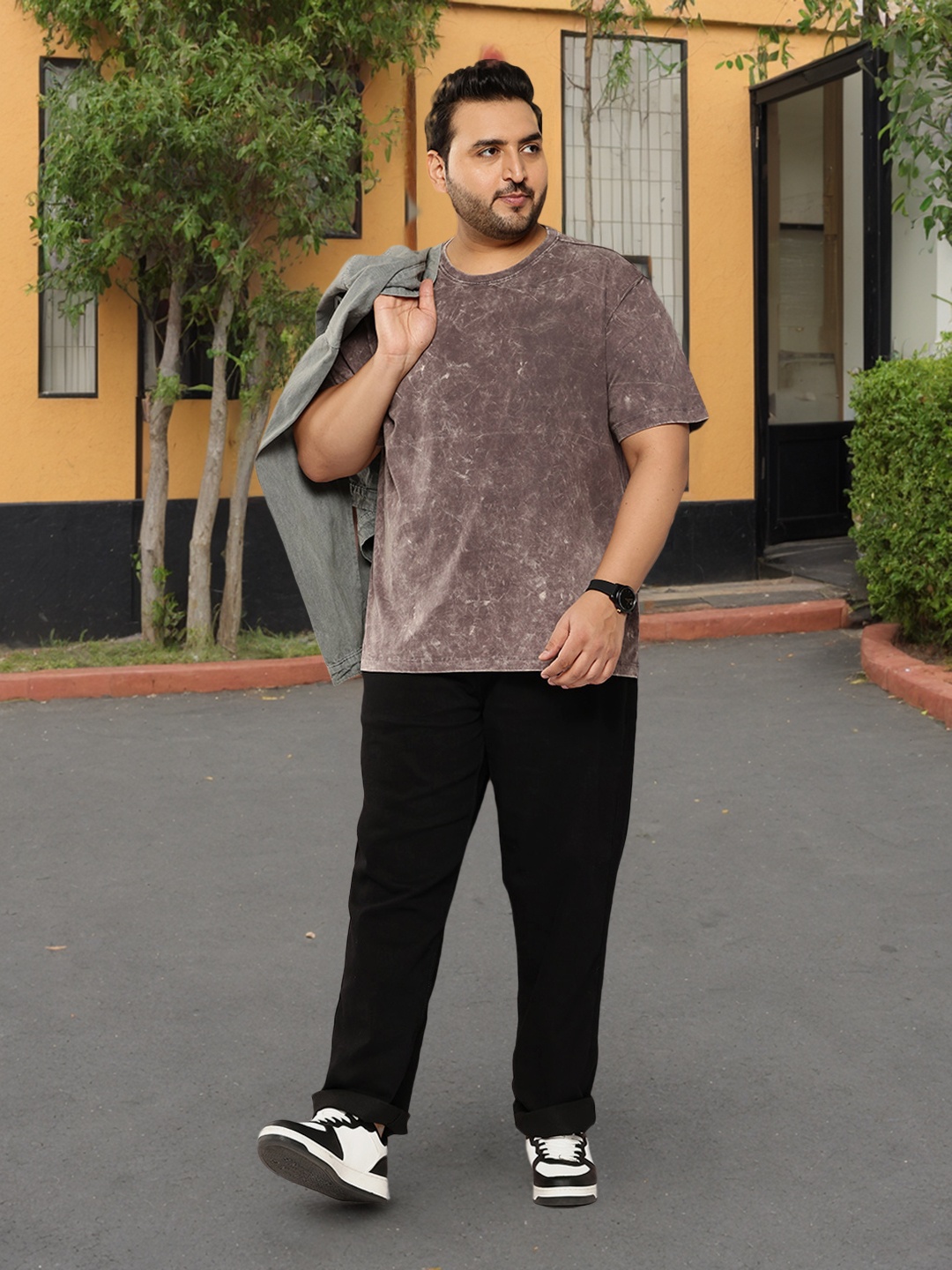 

Sztori Men Plus Size Relaxed Fit Stretchable Jeans, Black