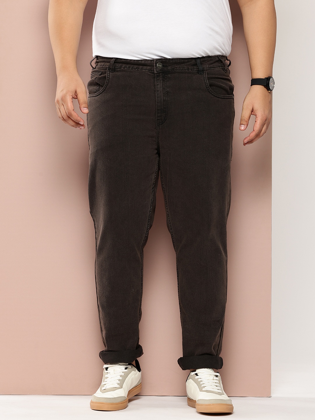 

Sztori Men Plus Size Slim Fit Stretchable Jeans, Black