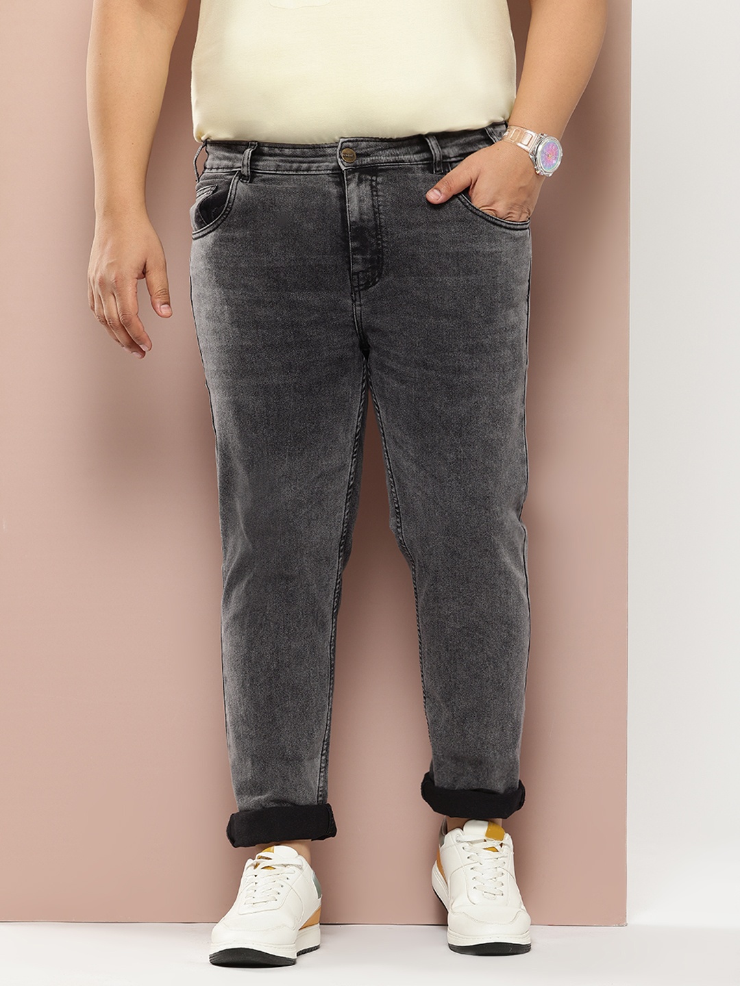 

Sztori Men Plus-Size Slim-Fit Mid Rise Jeans, Charcoal