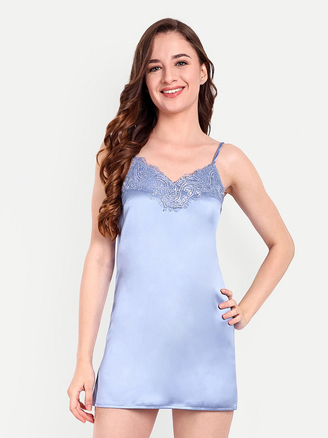 

So What Women Shoulder Straps Nightdress, Blue