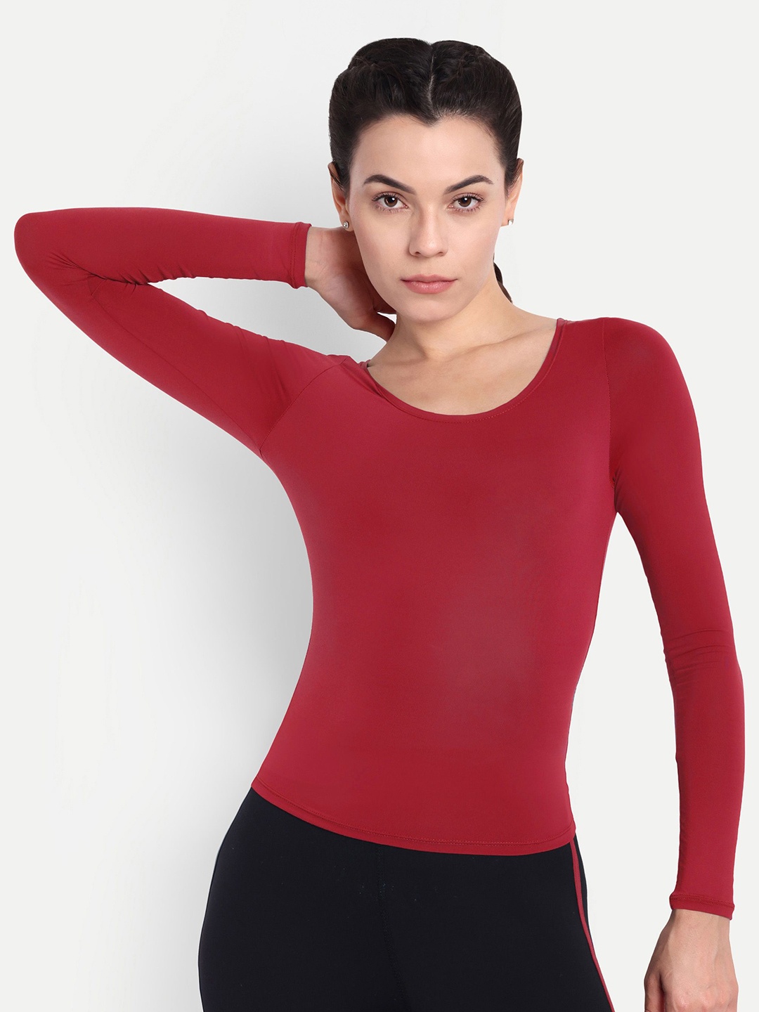 

So What Scoop Neck Fitted Top, Red