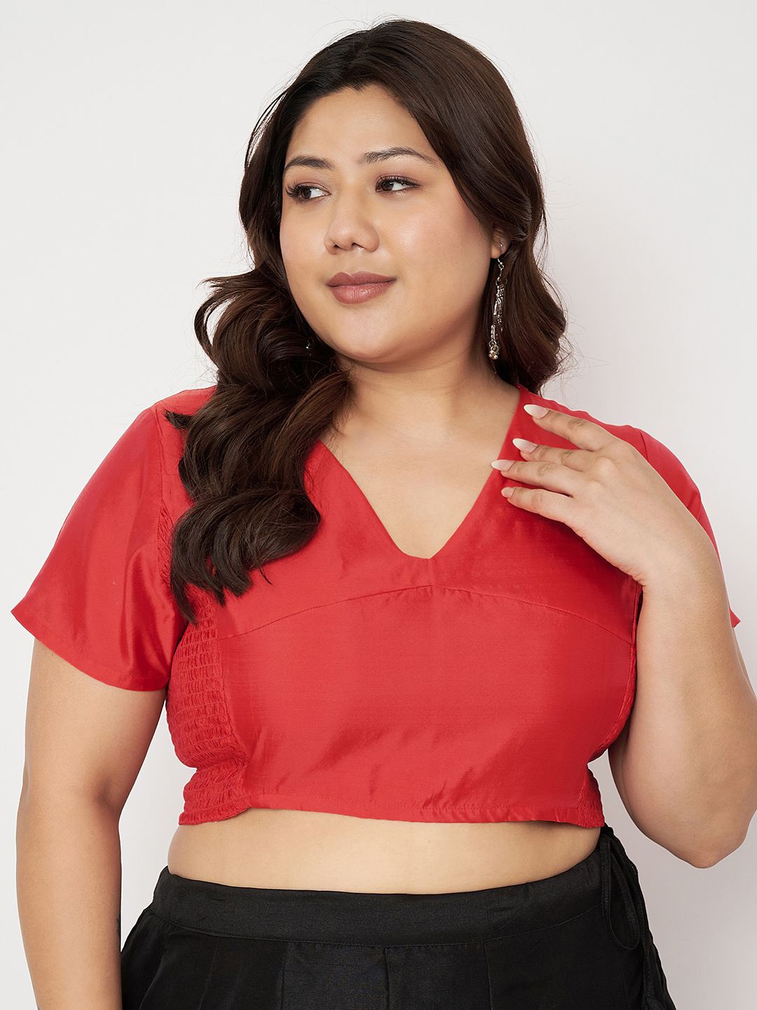 

studio rasa Plus Size Stretchable Crop Top, Red