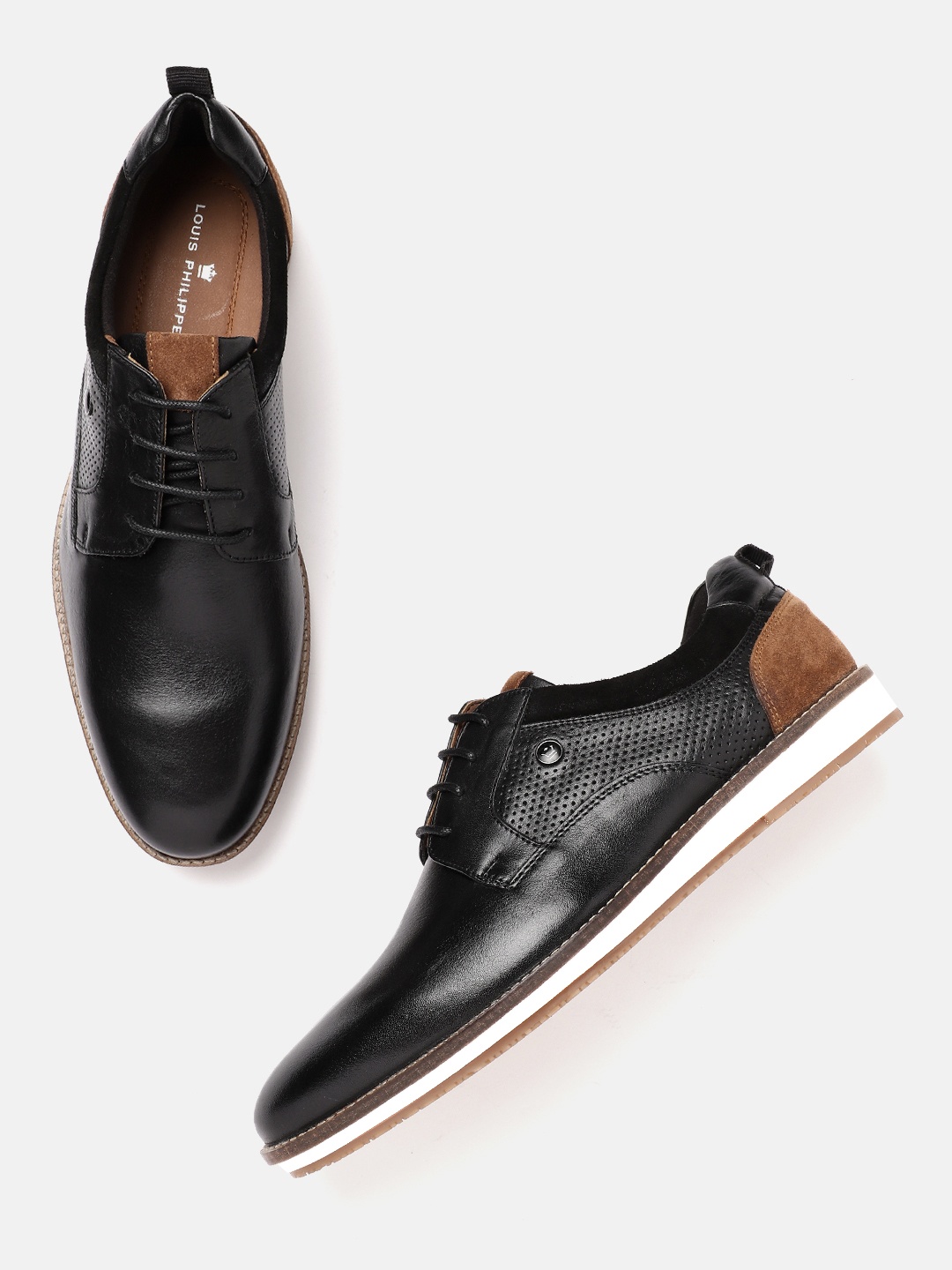 

Louis Philippe Men Leather Derbys, Black