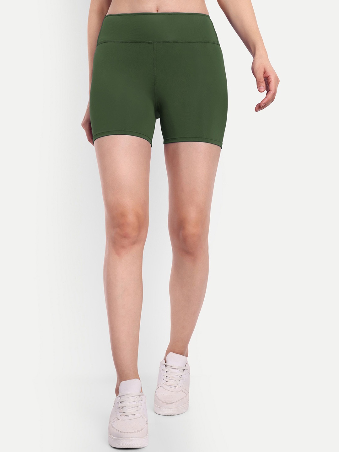 

So What Women Skinny Fit High-Rise Yoga Sports Shorts, Olive