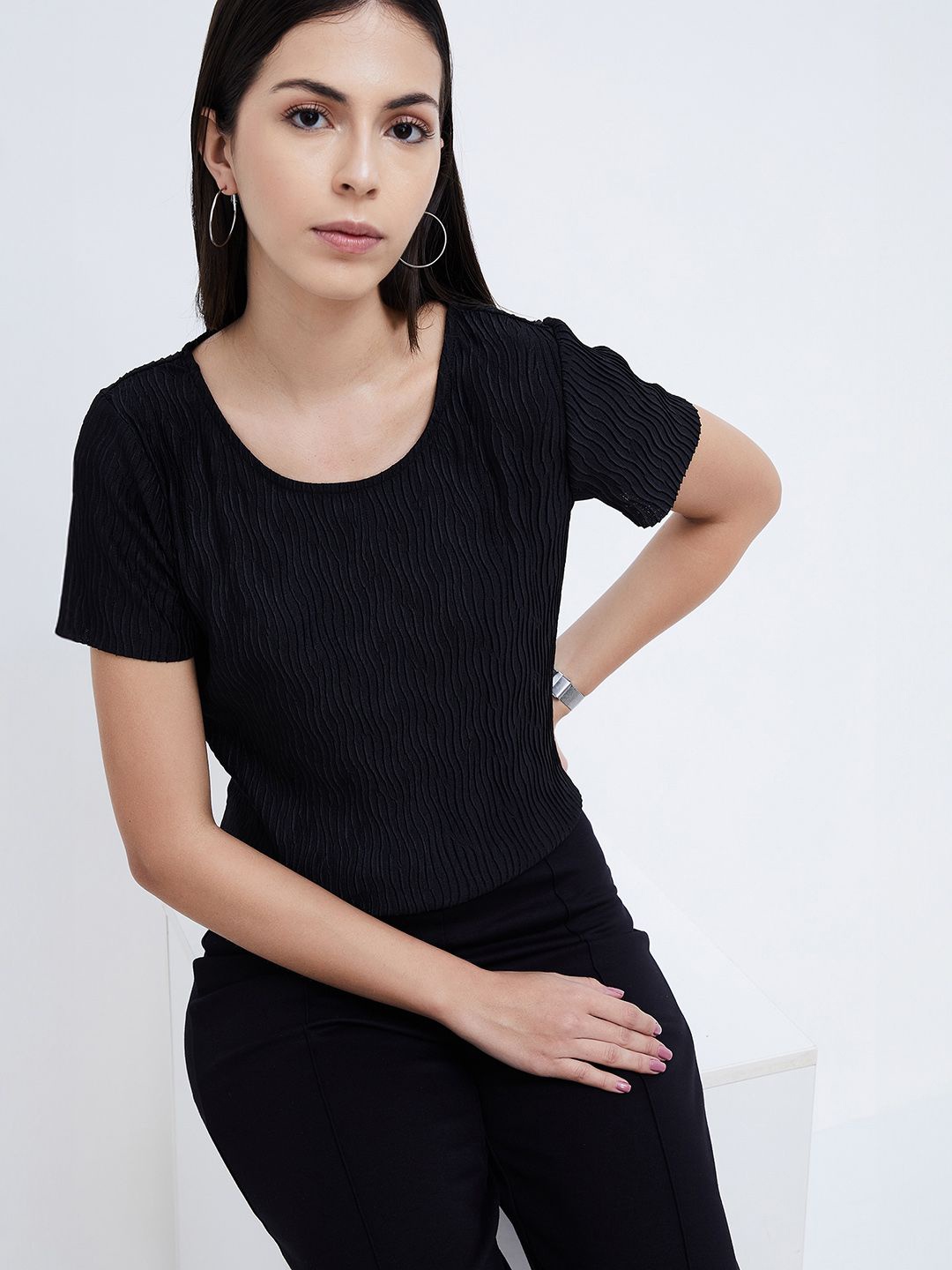 

CODE by Lifestyle Women Cotton Top, Black