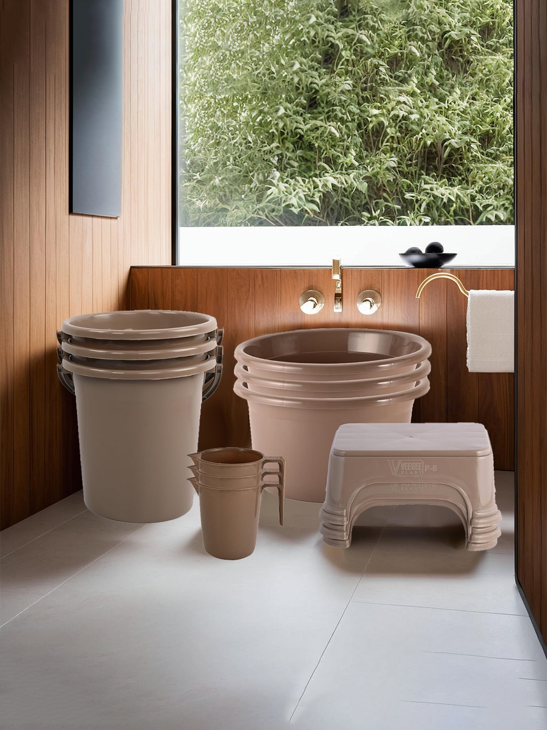 

Kuber Industries Brown 12 pieces Bath Accessories Set