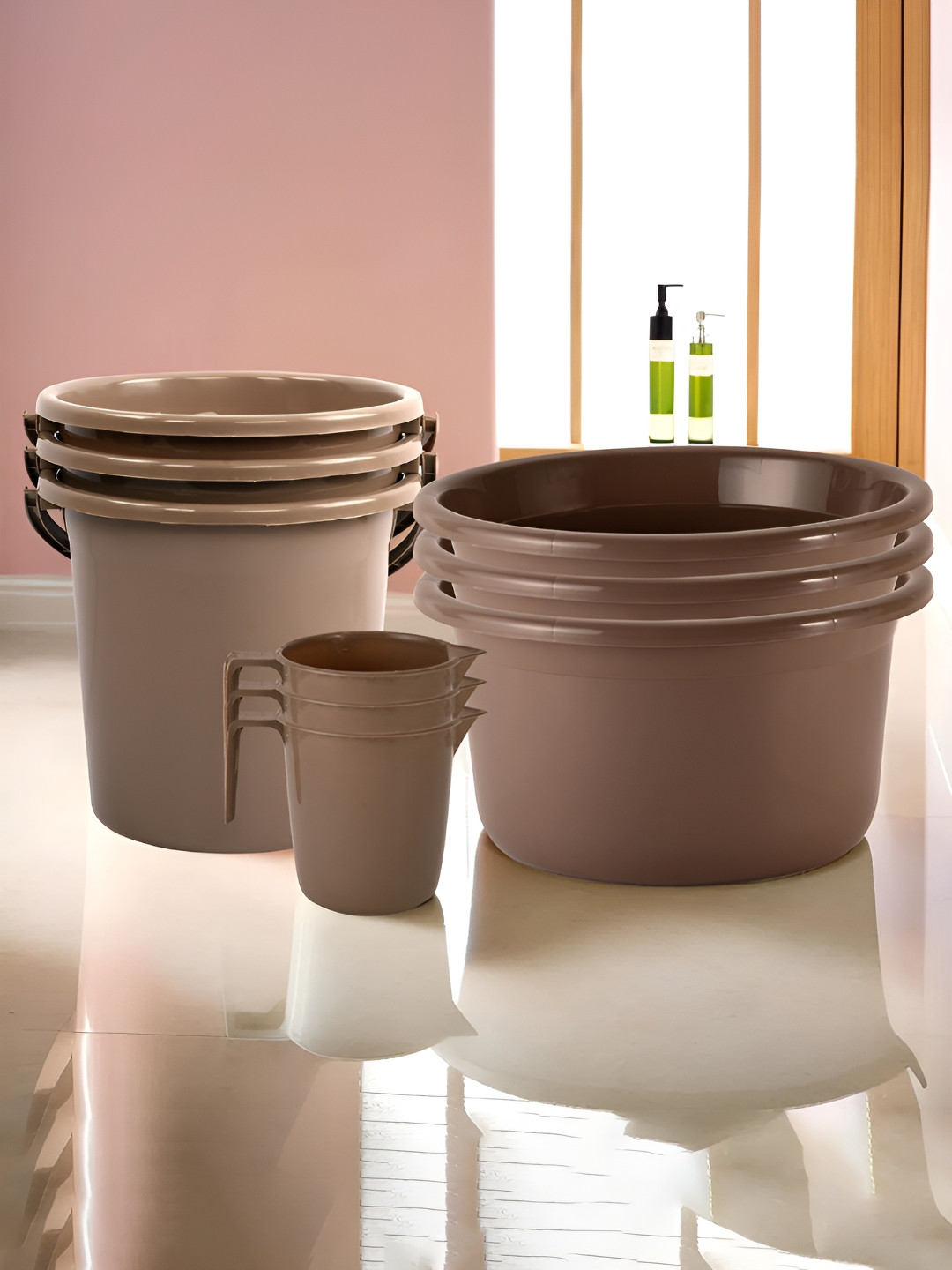

Kuber Industries Brown 9 pieces Bath Accessories Set