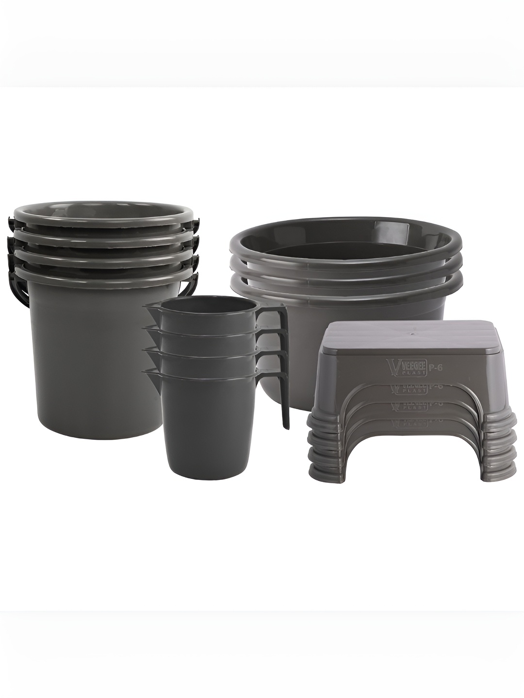 

Kuber Industries Grey 16 pieces Bath Accessories Set