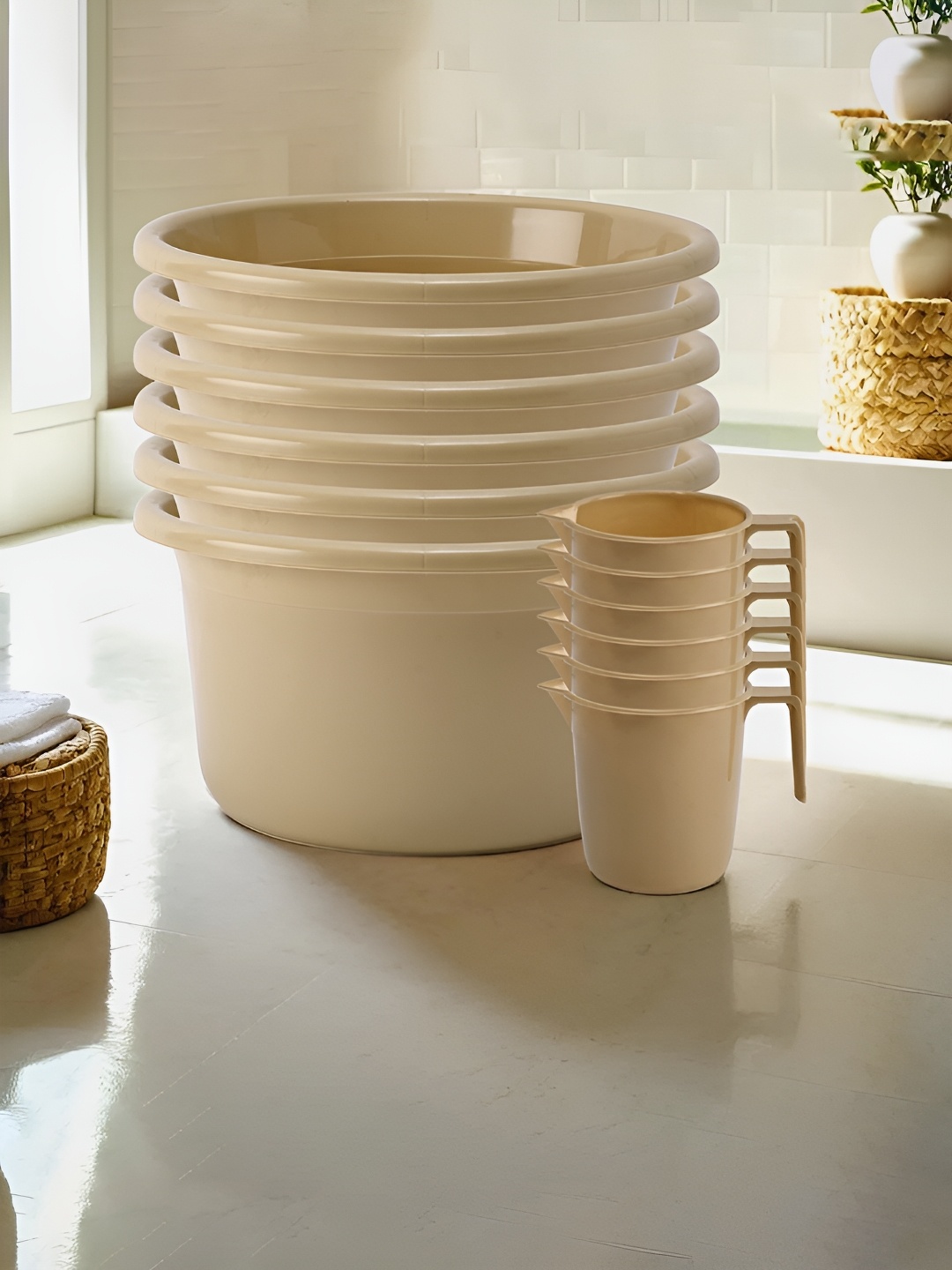 

Kuber Industries Beige 12 pieces Bath Accessories Set