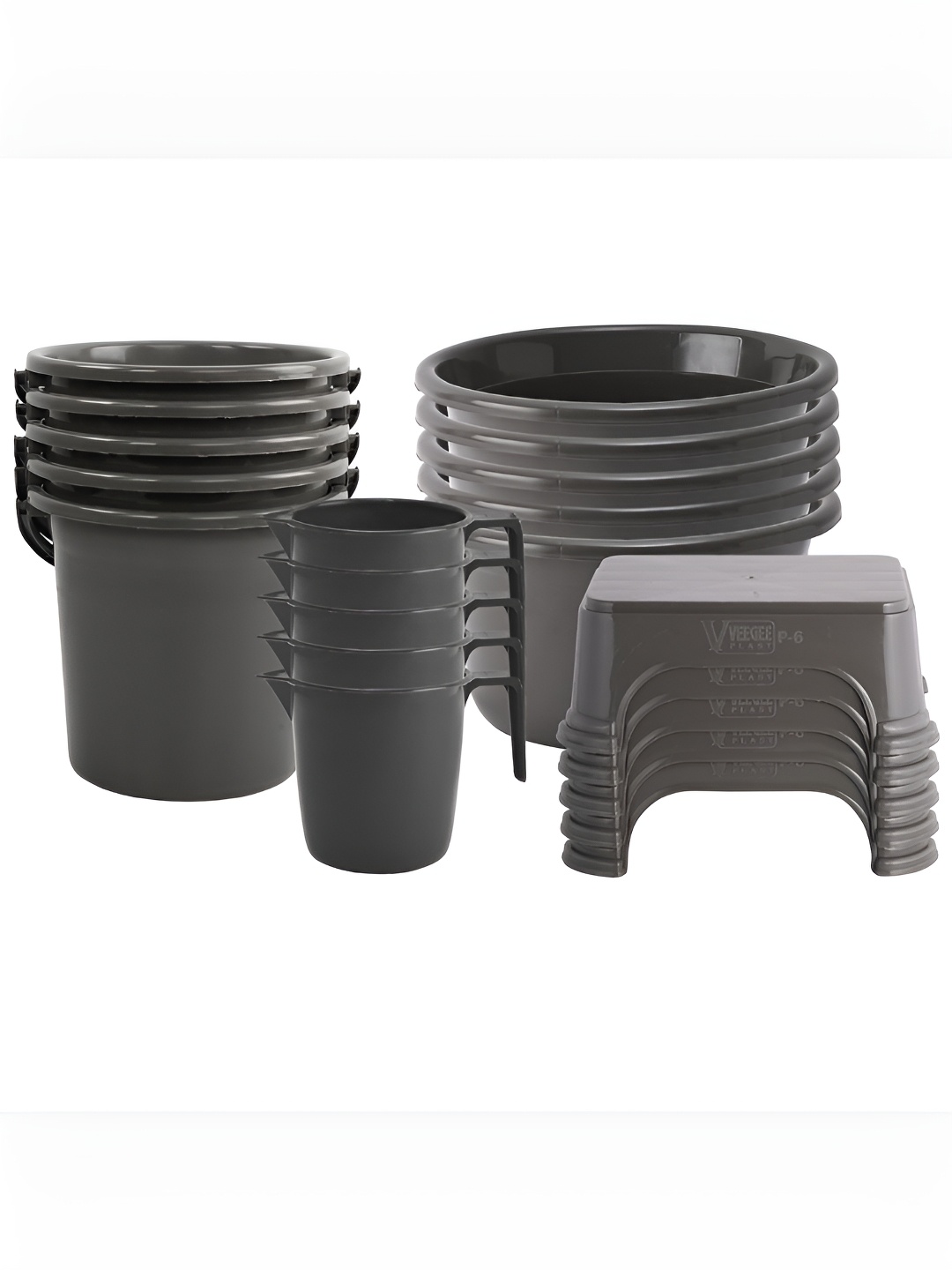 

Kuber Industries Grey 20 pieces Bath Accessories Set