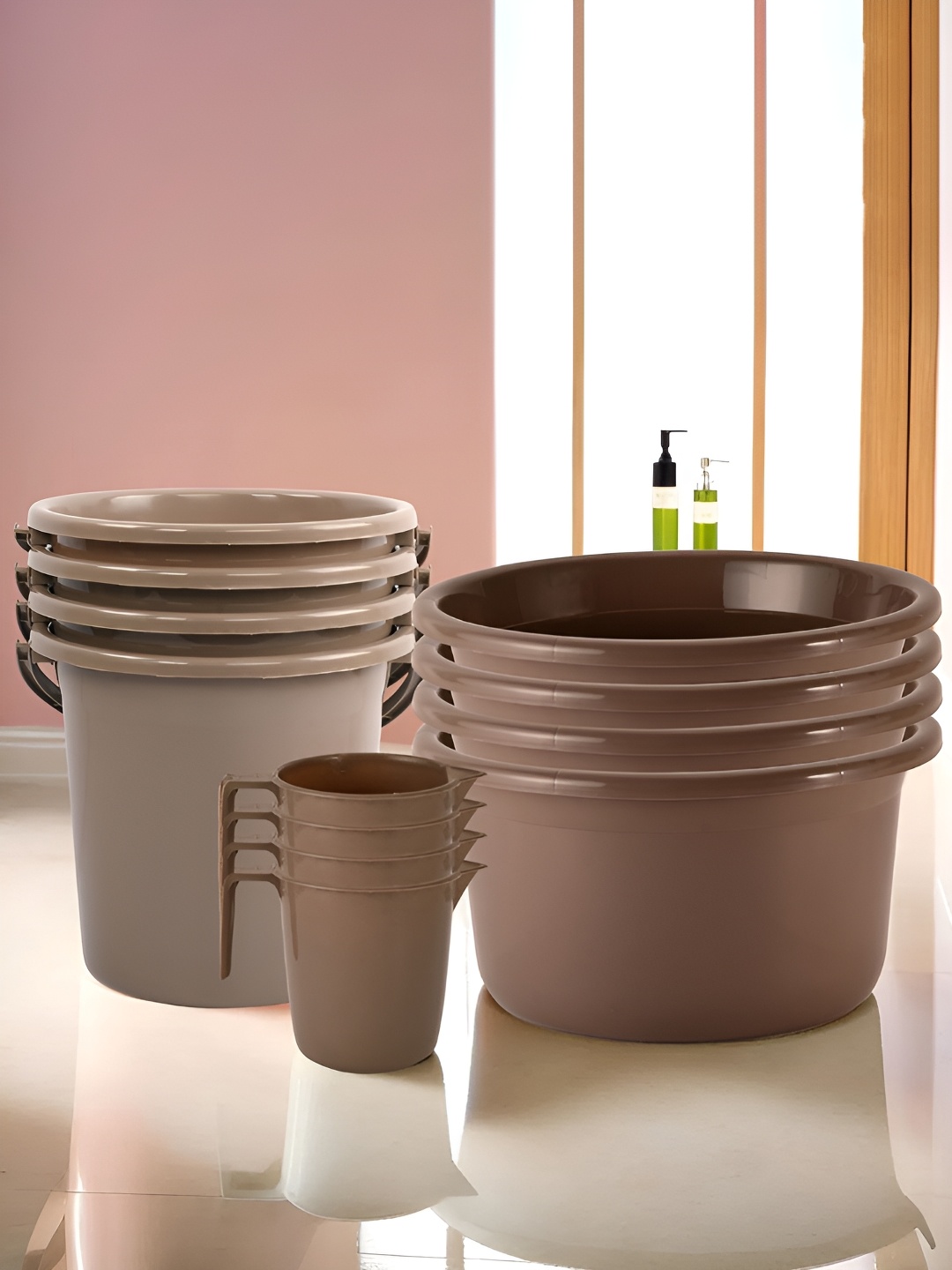 

Kuber Industries Brown 12 Pieces Matte Bath Accessories Set