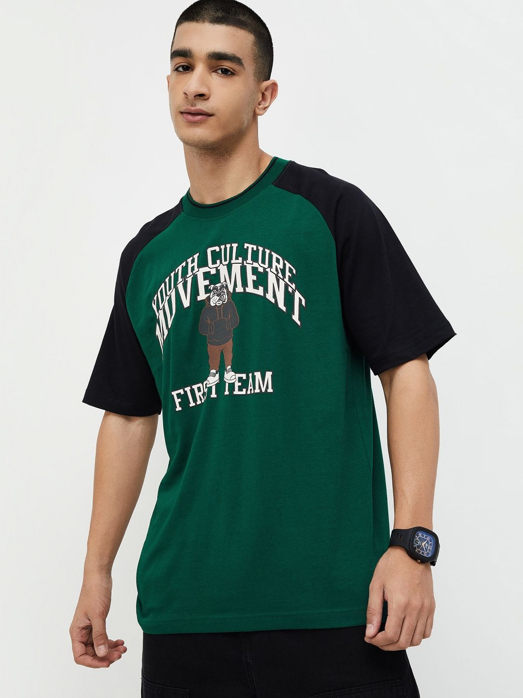 

Fame Forever by Lifestyle Men Typography Printed Applique T-shirt, Green