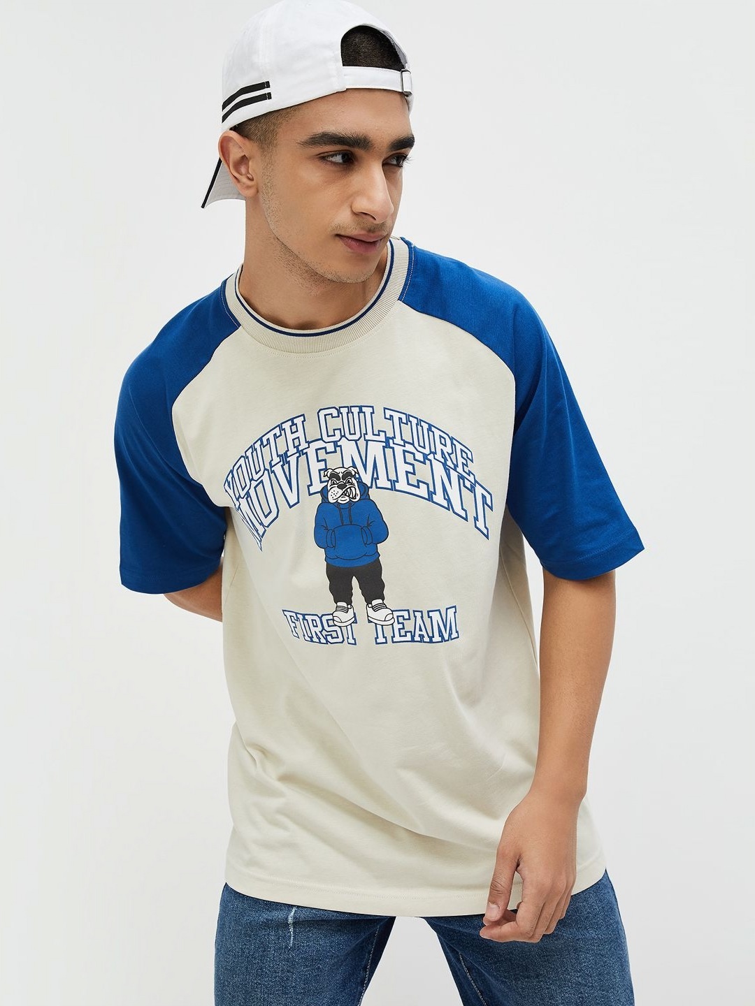 

Fame Forever by Lifestyle Men Printed Applique T-shirt, Beige