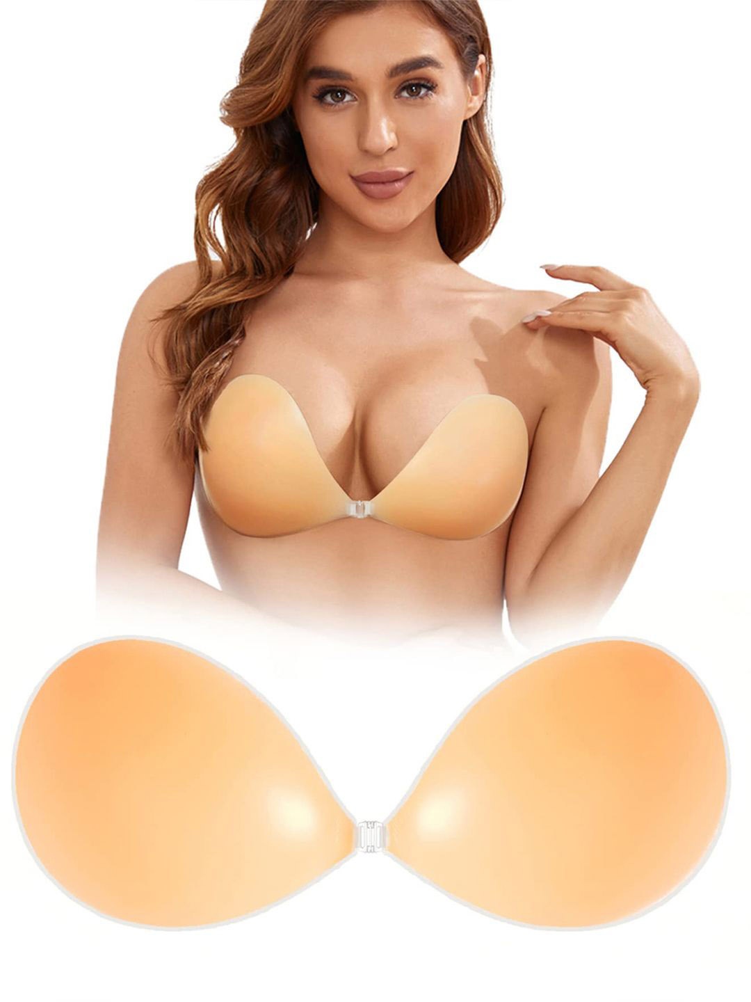 

KRENOZ Reusable Invisible Stick On Lingerie accessories, Beige