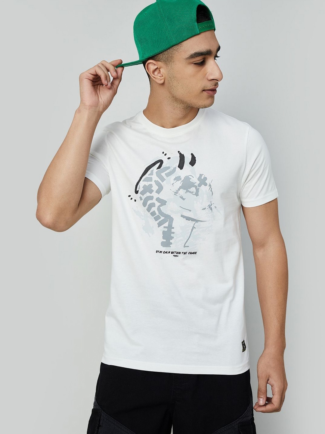 

Forca by Lifestyle Men Printed Pockets T-shirt, White