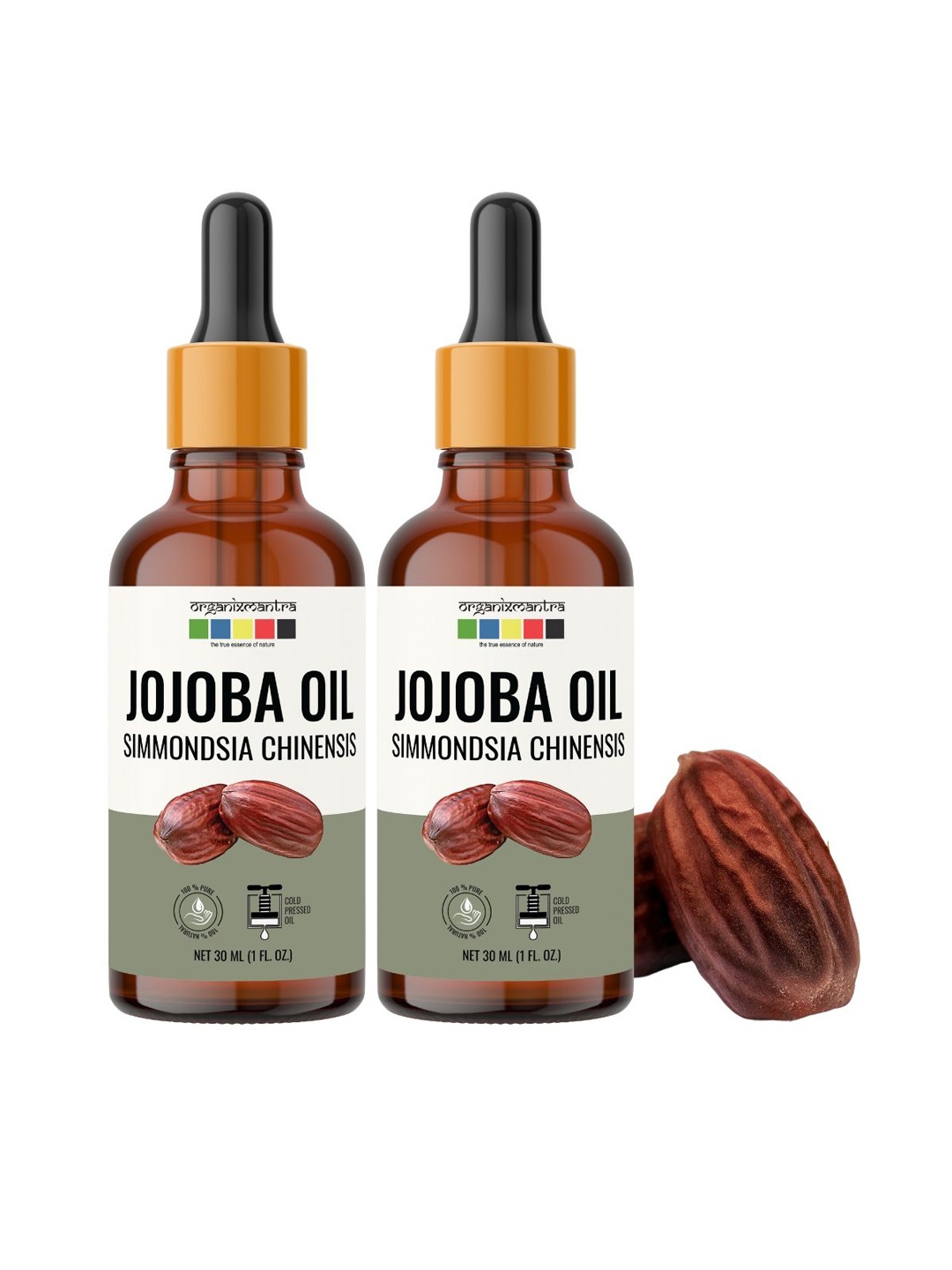 

Organix Mantra Set Of 2 Cold Pressed Organic Jojoba Oil - 30ml Each, Brown