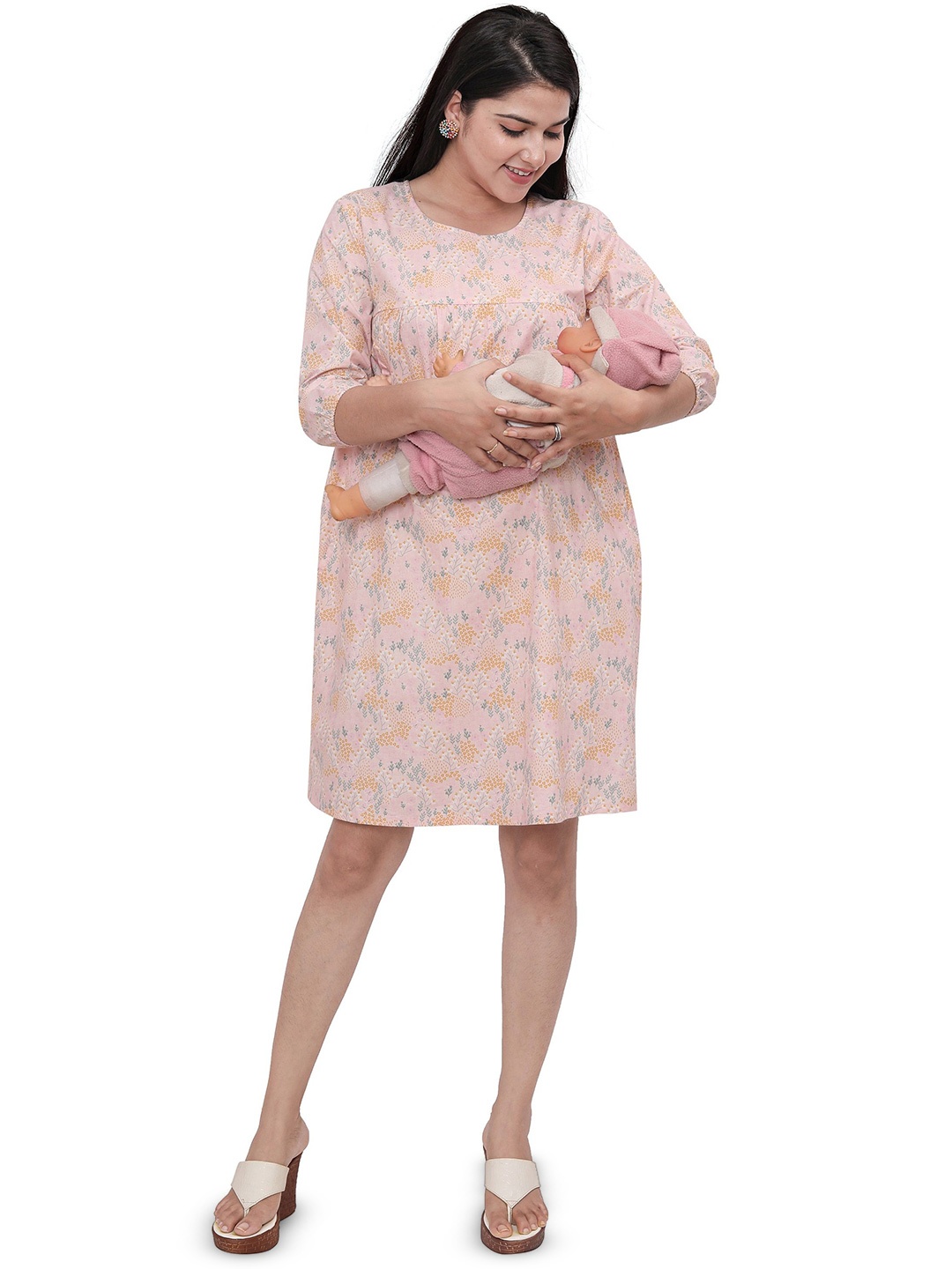 

mama & bebe Maternity Feeding Dress, Peach
