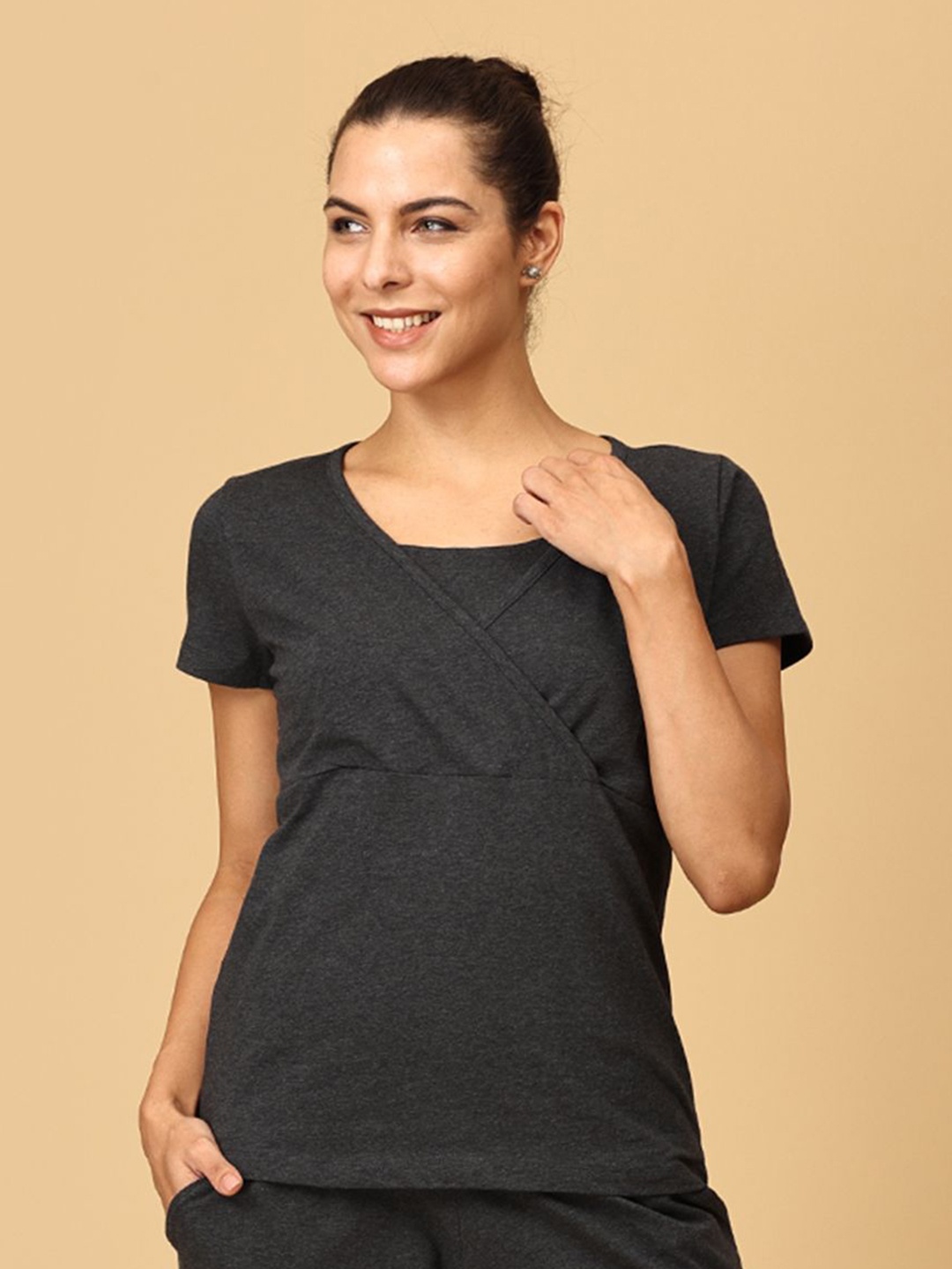 

The Mom Store Women Top, Grey