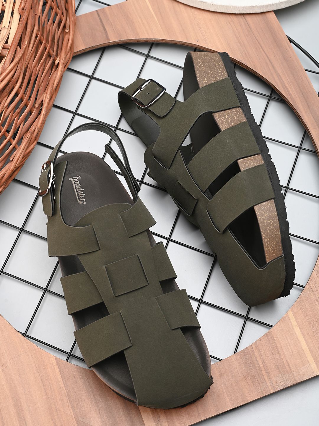 

The Roadster Lifestyle Co Men Casual Sandals, Olive
