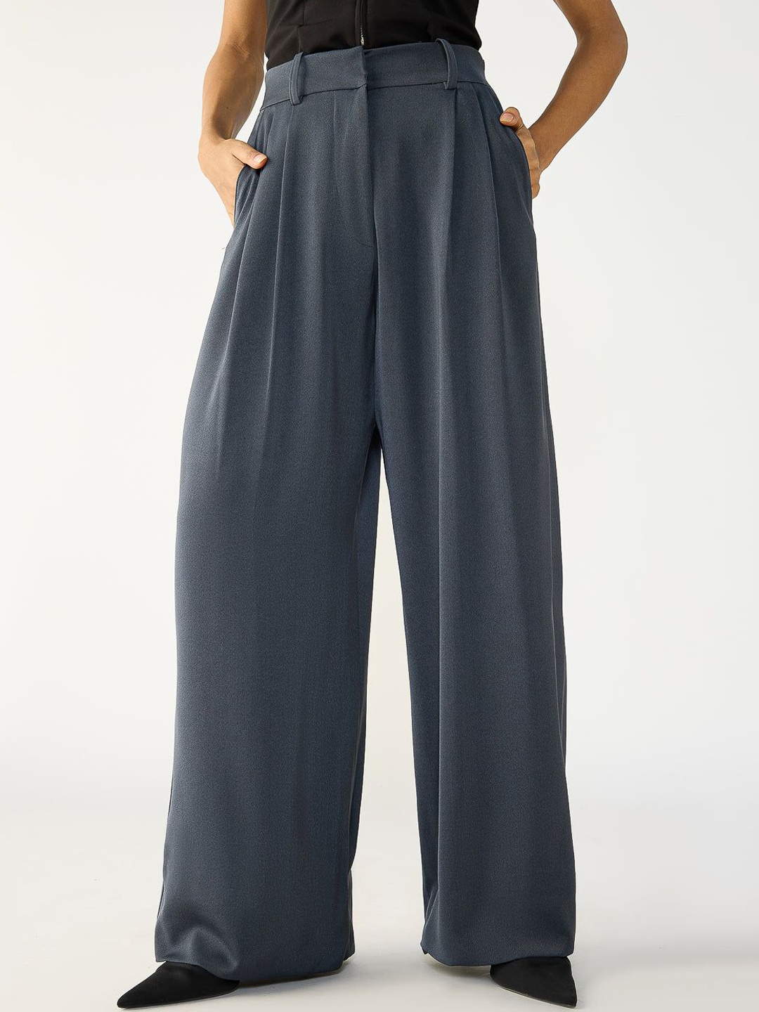 

FREAKINS Charcoal Grey Adjustable Korean Pants