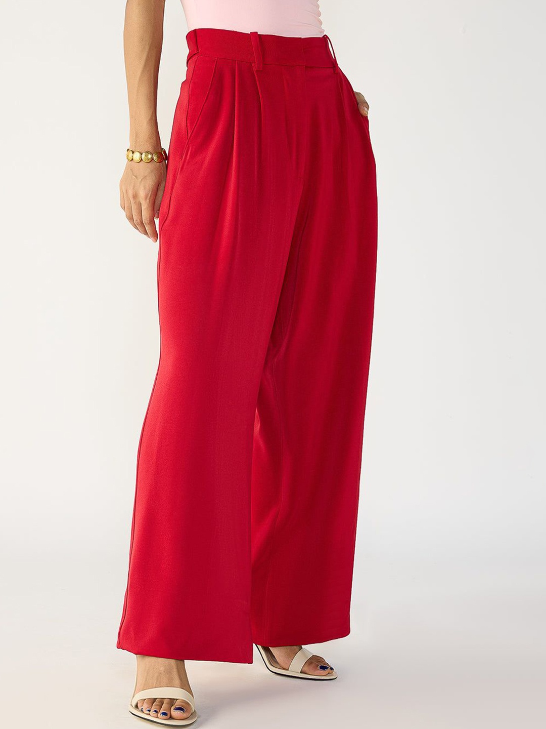 

FREAKINS Ruby Red Adjustable Korean Pants