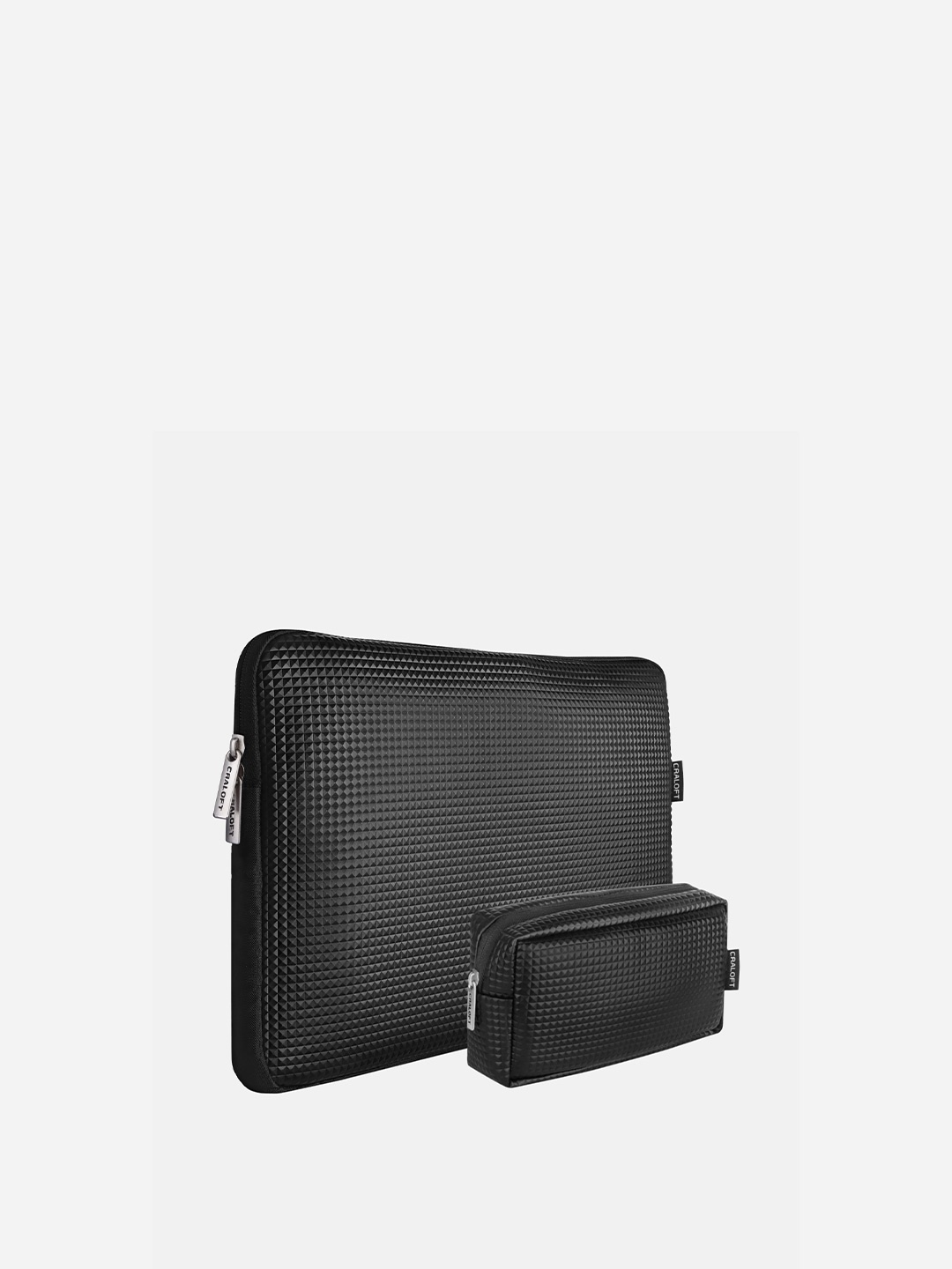 

Craloft Unisex Textured Leather Laptop Sleeve, Black