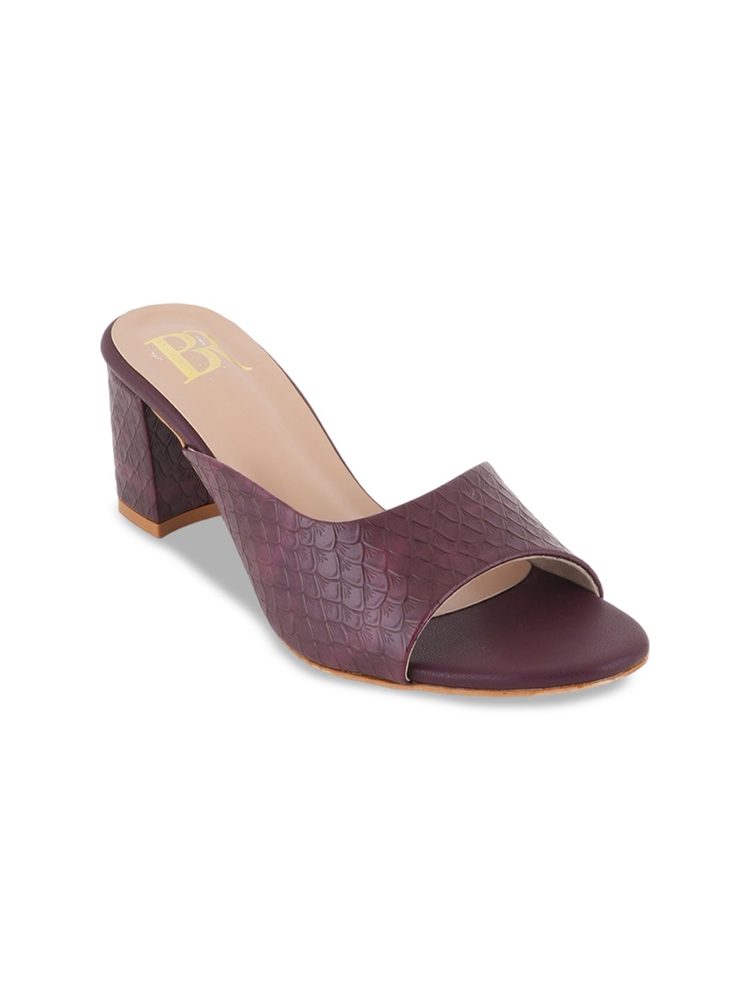 

Bella Rosa Textured Block Sandals, Maroon