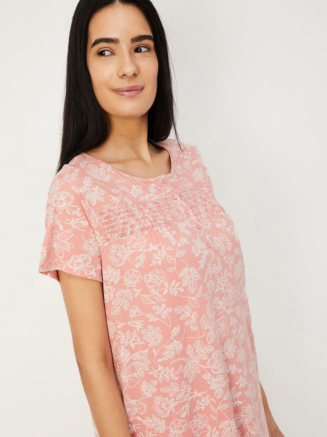 

Max Women Floral Printed Nightgown, Pink