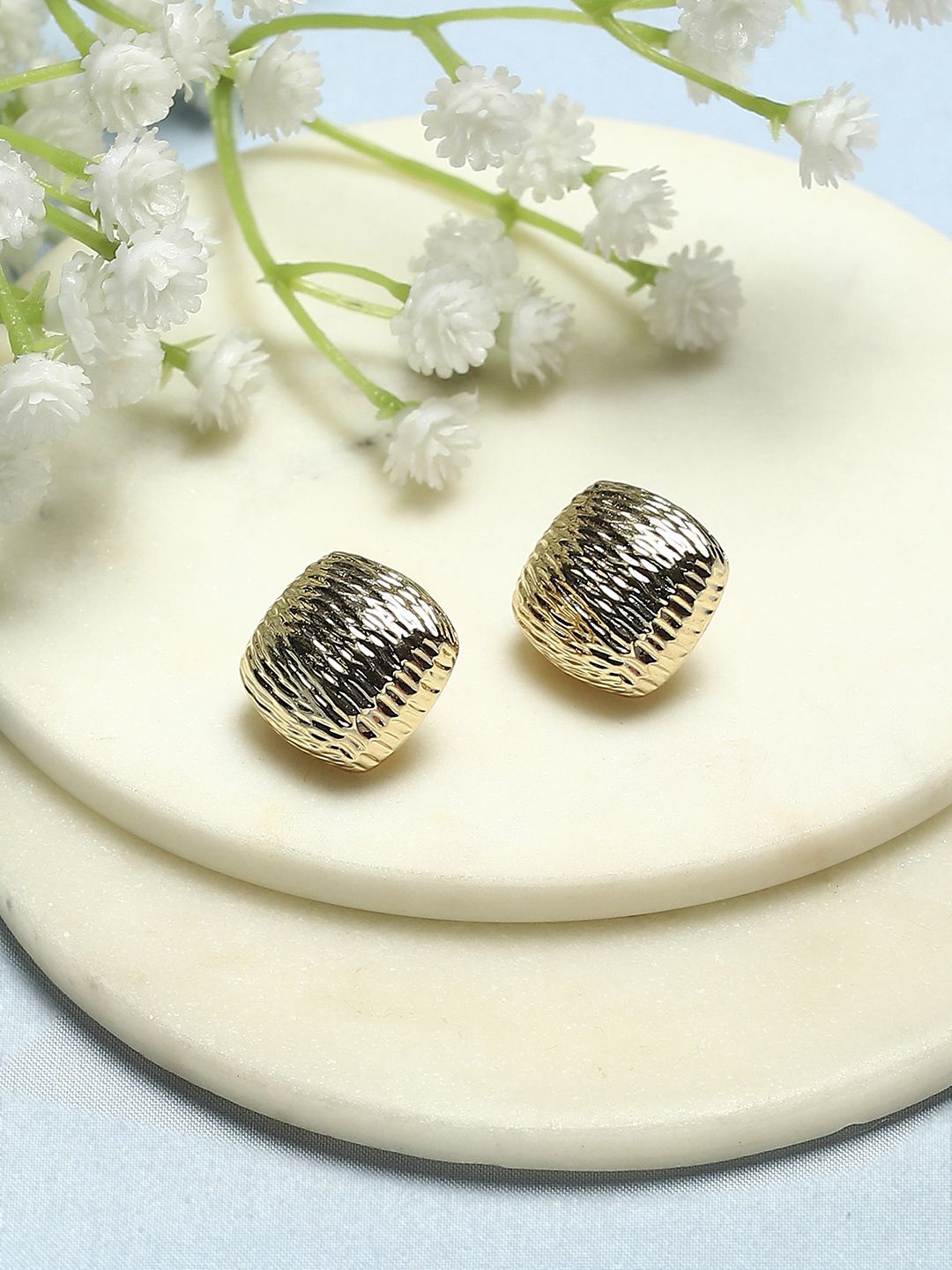 

Biba Gold-Plated Contemporary Studs Earrings