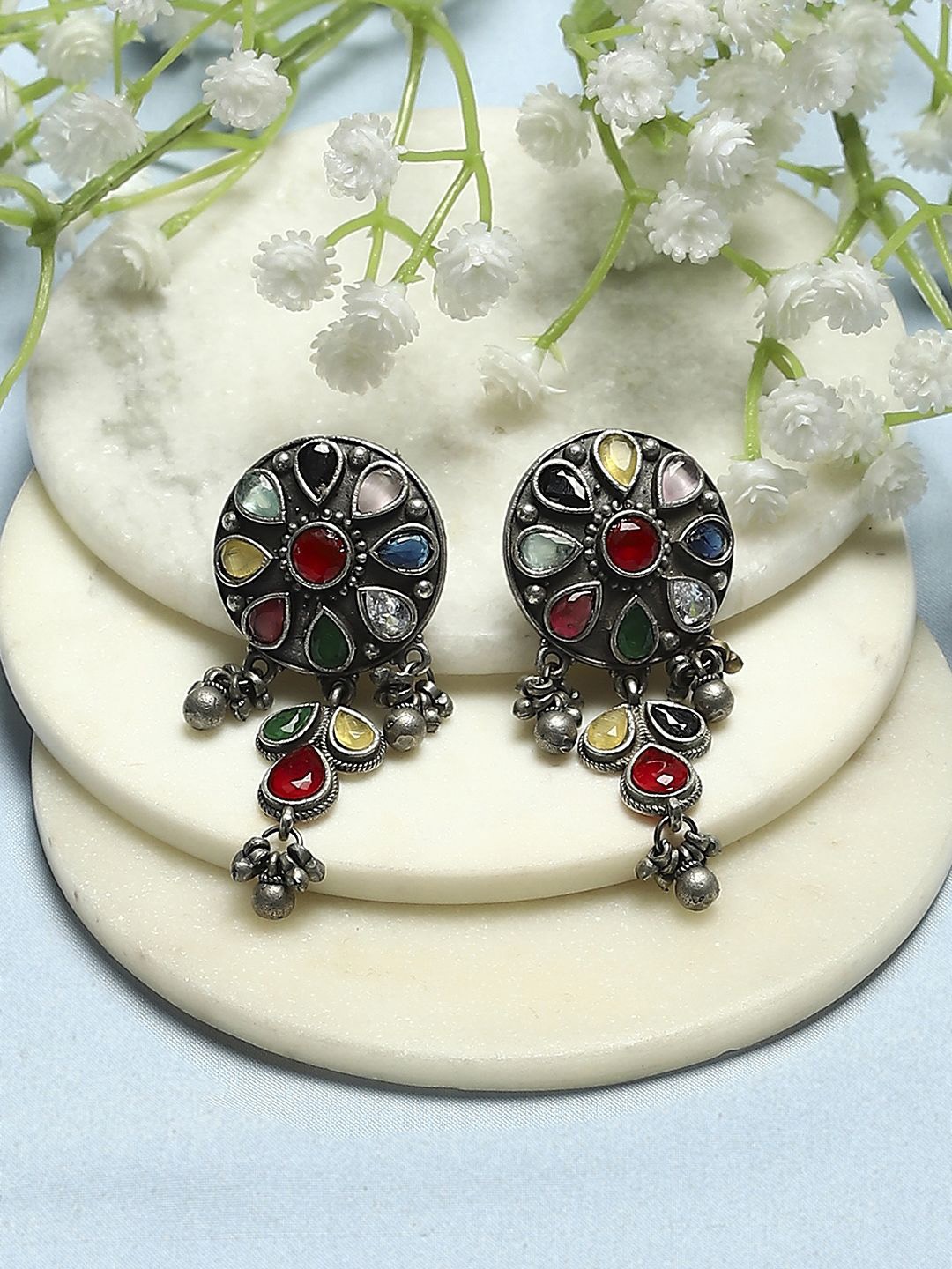 

Biba Silver-Plated Contemporary Oxidised Drop Earrings, Assorted
