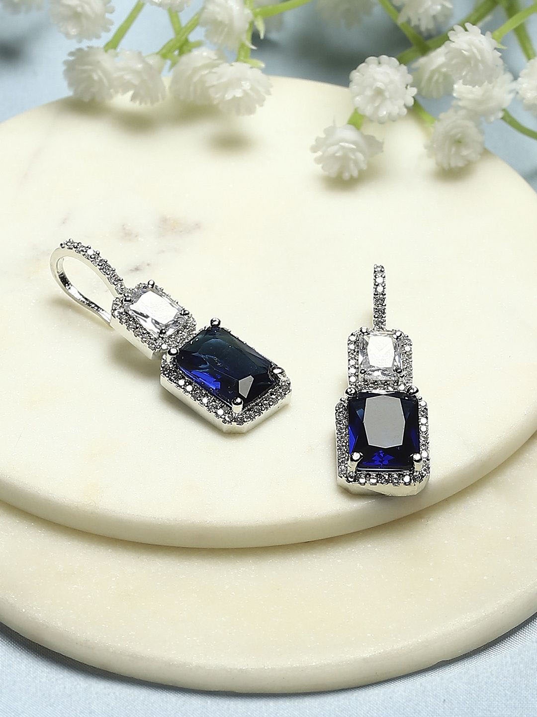 

Biba Silver-Plated Contemporary Studs Earrings, Blue
