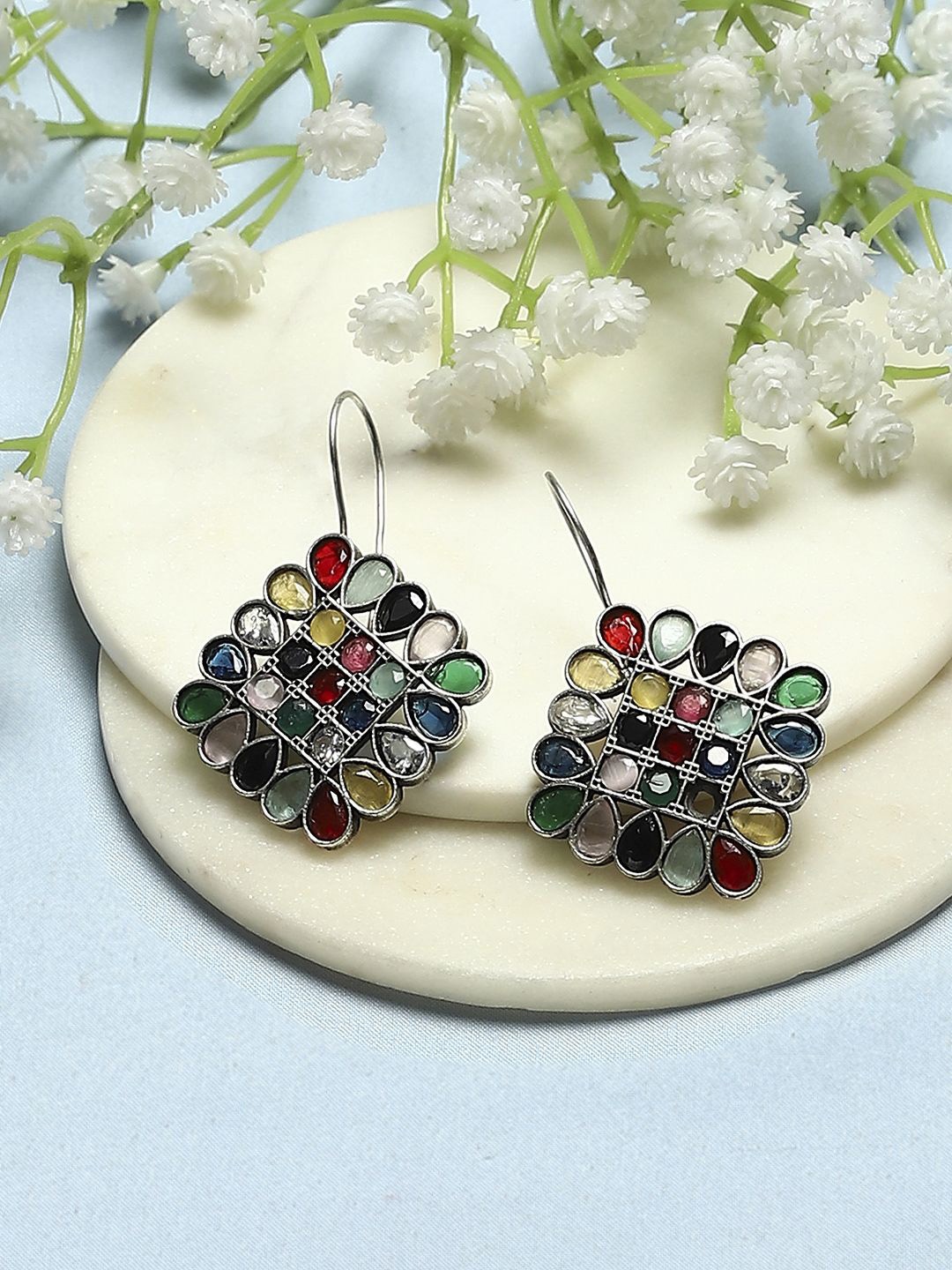 

Biba Silver-Plated Contemporary Half Hoop Earrings
