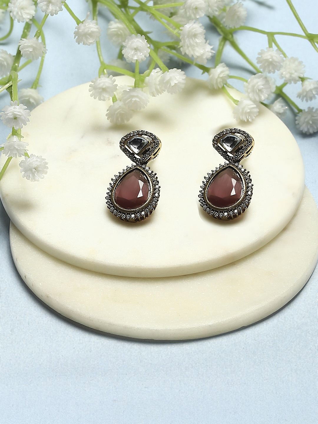 

Biba Gold-Plated Contemporary Drop Earrings, Brown