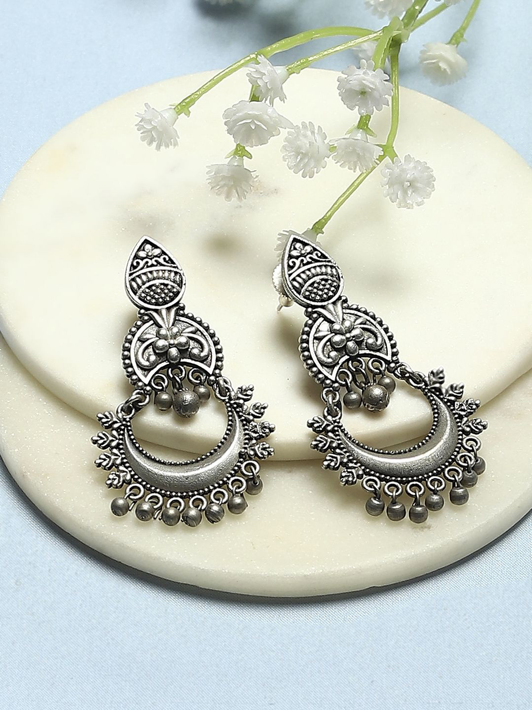 

Biba Silver Plated Contemporary Drop Earrings