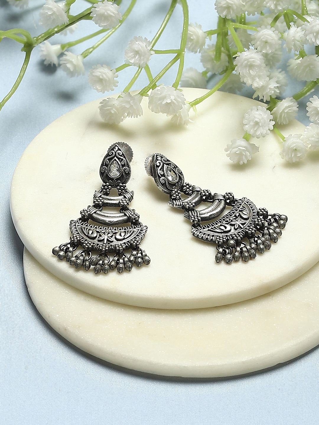 

Biba Silver Plated Contemporary Drop Earrings
