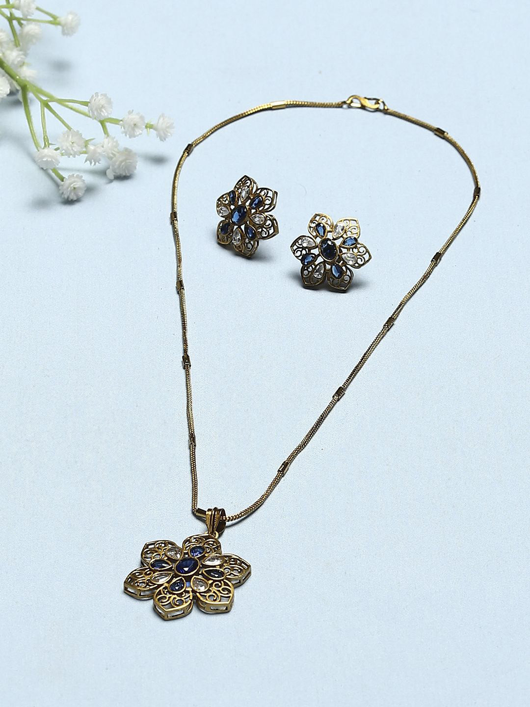 

Biba Gold-Plated Stone-Studded Jewellery Set