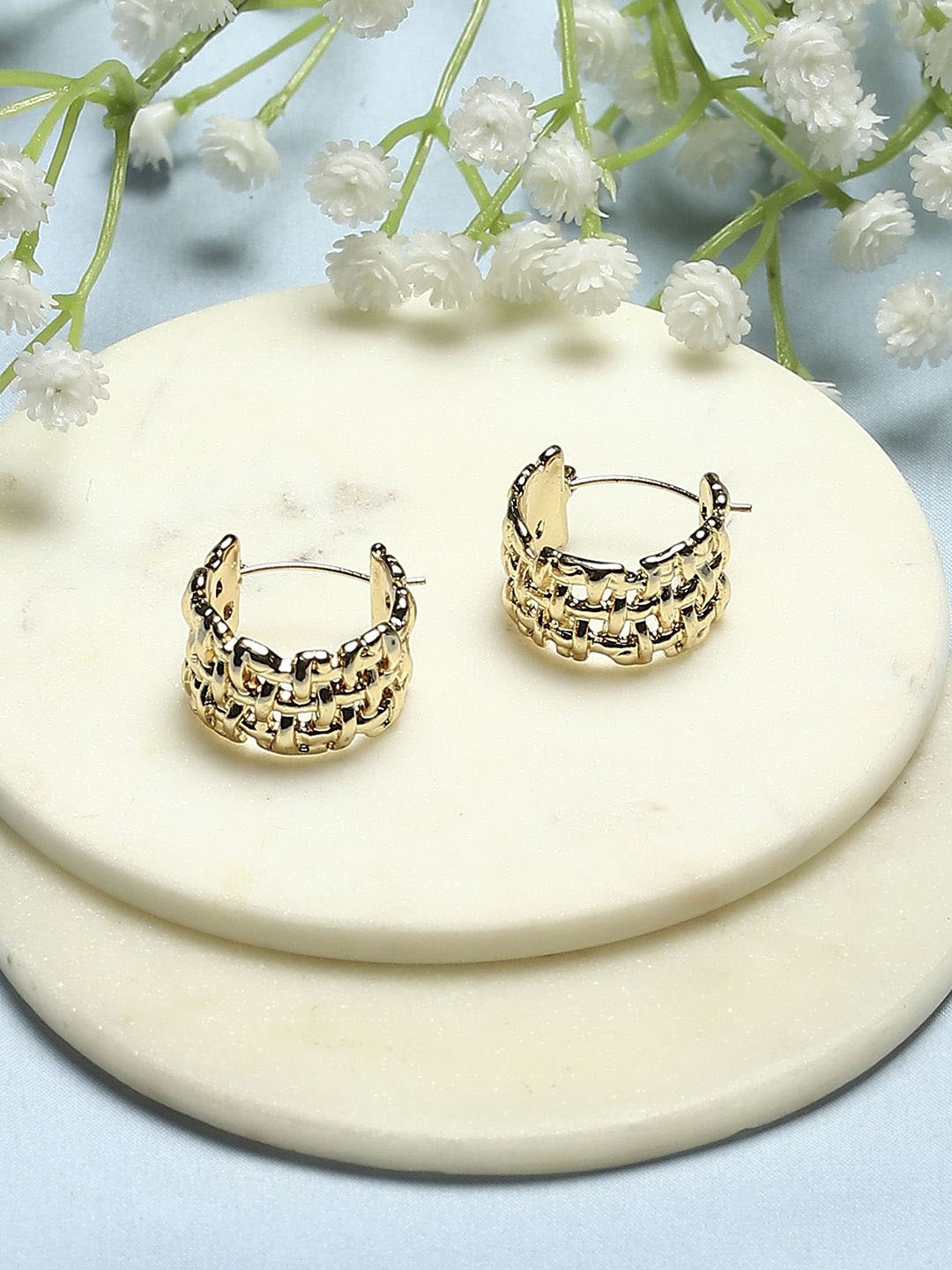 

Biba Gold-Plated Contemporary Hoop Earrings