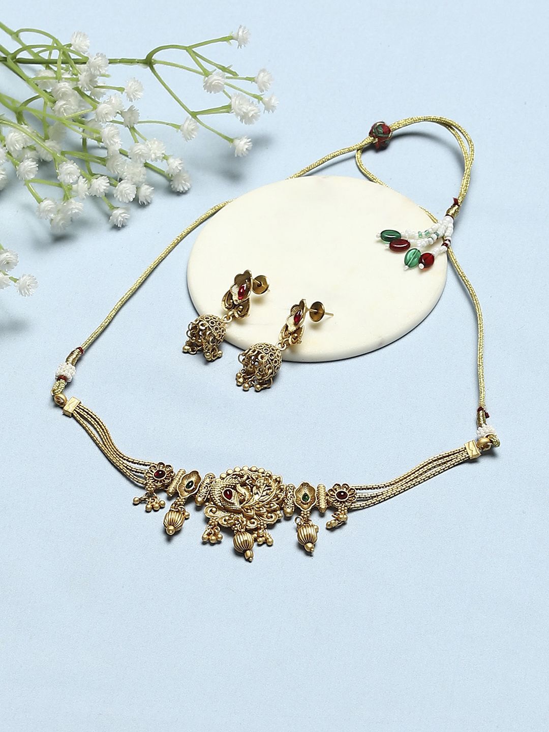 

Biba Gold Plated Stone Studded Jewellery Set